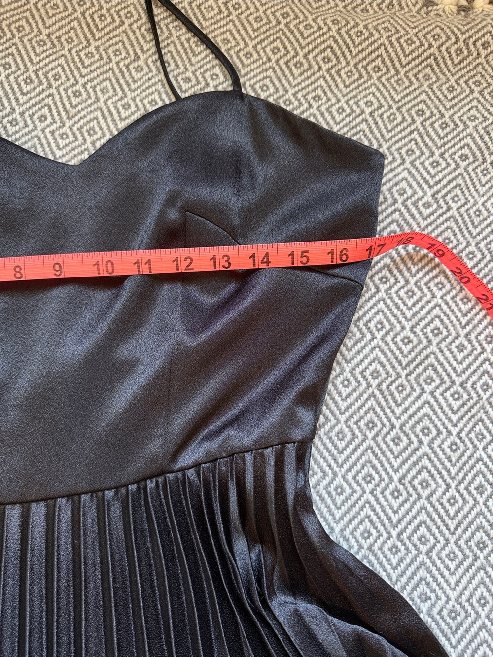 Gianni Bini Elegant Black accordion Dress with adjustable Spaghetti Straps - Picture 6 of 16